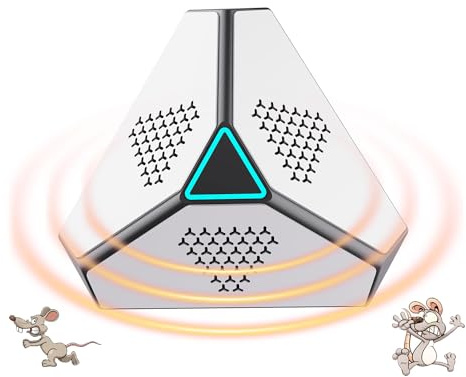 Ultrasons pour Rats, répulsif à ultrasons pour Souris, 2025 Souris et Rats à ultrasons 360 ° avec lumière LED répulsif à ultrasons pour Souris rongeurs parasit Rats araignées Papillons Fourmis
