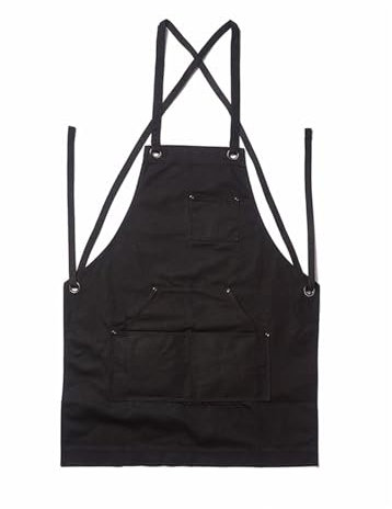 BFNDSSEOU Arbeit Schürze Werkzeug Schürze Arbeitsschürze Unisex-Arbeitsschürze for Männer, schwarze Canvas-Schürze, Latz, verstellbar, Koch- und Küchenschürzen for Frauen mit Werkzeugtaschen