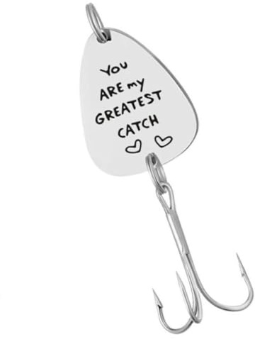 Gravierter Angelhaken aus Edelstahl, Geschenk für Angler zum Vatertag | Silberfarben, mit Schriftmotiv, Sichere Nutzung, für Geburtstage, Weihnachten, Valentinstag und Jubiläen