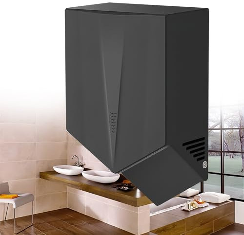 Secador de Manos de Aire Caliente de Alta Velocidad con Filtro HEPA, 3 Opciones de Color (Blanco, Negro, Gris). Secadores de Manos para Baños Comerciales, de Pared, Inducción Automática,Black