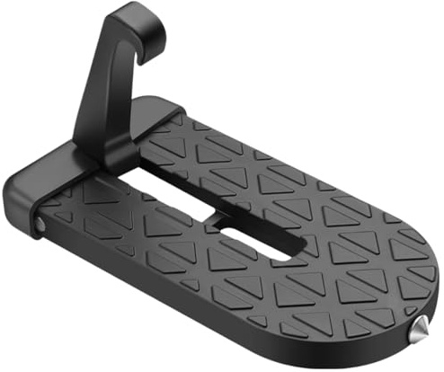 NHQZ Poggiapiedi per Veicoli,Accesso al Tetto dell'Auto per SUV/RV,Gradino per Portiera Auto,Pedana con Gancio a U & Martello di Sicurezza,Capacità di carico 250 kg, nero