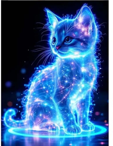 Diamond Painting Katze, 5D DIY Diamant Malerei Set für Erwachsene und Kinder, 5D Mosaikbilder mit Katzenmotiven, Bastelset für Wanddeko, Perfekt für Erwachsene Anfänger Diamond Painting(30x40cm)