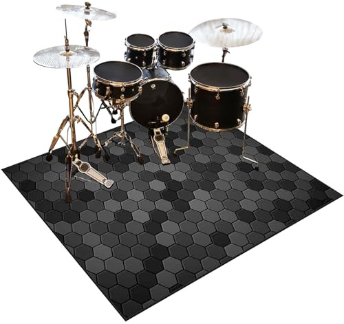 Drum Rug Non-Slip Drum Electronic Carpet Drum Mat Soundproof Drum Blanket Rectangle 180 x 150 cm Drum Piano Carpets Drum Rugs Mats Soundproof Rugs for Home Instrument Practice & Stage Performances