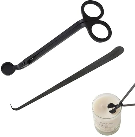BeoTnp 2 PCS Wick Trimmer Set, 18cm Candle Wick Trimmer and 20cm Snuffer, Stainless Steel Candle Accessories for Efficient Wick Maintenance, Ideal for Candle Lovers and Oil Lamp Users