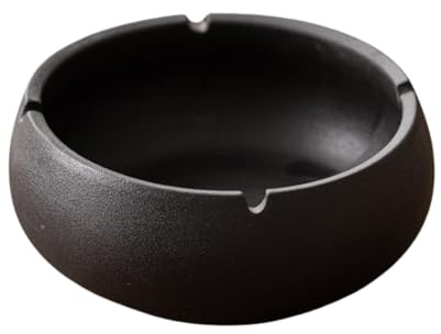 Portacenere Ceramica Posacenere Grande In Gres, Per Uso Domestico, Grande Capacità, Da Tavolo, Da Ufficio, Da Tavolo Nero