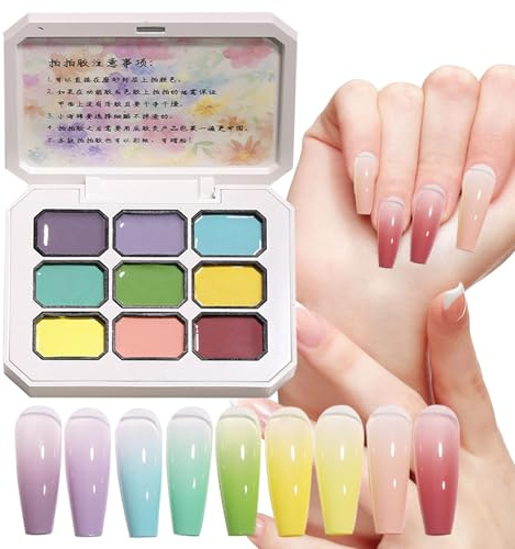 Conjunto De Esmalte De Gel - Conjunto De Pintura De Uñas Sólido | Kit De Arte De Uñas Con Pincel | Diseñmujeres Manicure Adhesivo Efecto Encantador Diseños Fascinantes Profesionalmente Útiles En Salon