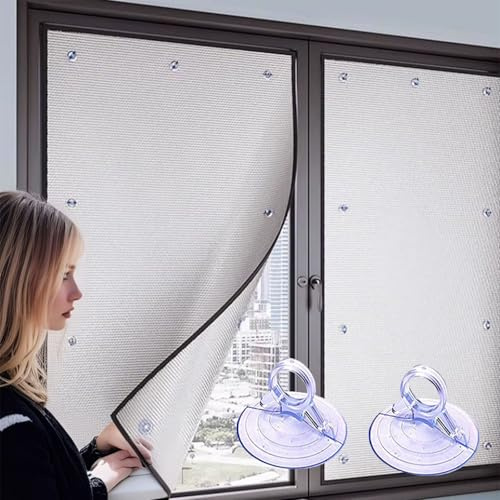 Película for ventanas con reflector de calor, lámina aislante de aluminio que bloquea el sol, protección UV, tintado for ventanas con protección solar, lámina de privacidad for garaje, cocina y baño