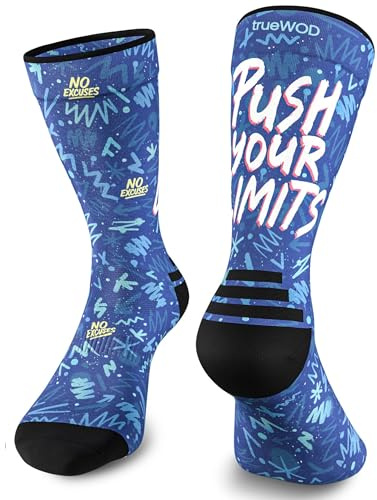 trueWOD Calcetines Running Hombre Mujer Crossfit Ciclismo Trail Running Padel Correr Calcetines Deporte Divertidos Antiampollas Sin Costuras Compresion Transpirables Ligeros Resistentes