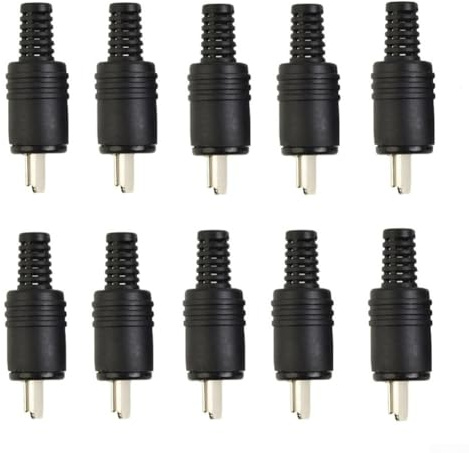 Juego de 10 adaptadores de señal de alimentación de audio de 2 pines DIN de alta fidelidad para sistemas estéreo retro y equipos de estudio en casa, 10 unidades (macho)