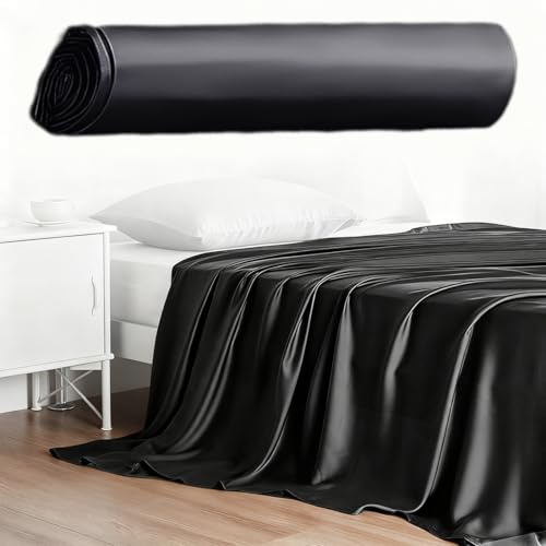 EJRUP Copriletto da Gioco in plastica Nera Impermeabile in PVC, per Evitare Che Il Materasso Si bagni,200cmx210cm