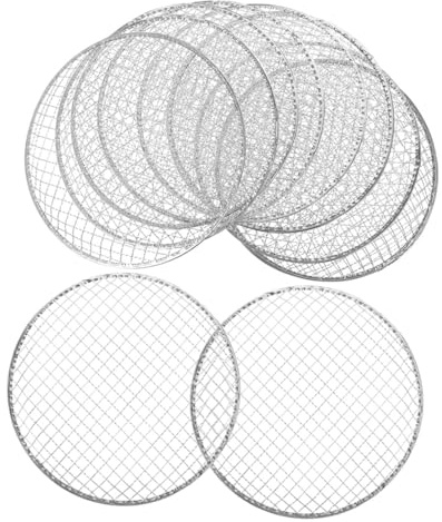 Gadpiparty 10 pièces Cuisson Ronde Jetable pour Barbecue Portable Résistant et Polyvalent Filet Alimentaire pour Camping et Grillades Plein Air