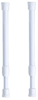 Barra de Tensión Telescópica, 2 Piezas, Barra Extensible Cortina, sin Taladro ni Tornillos de Fácil Montaje, para baño, dormitorio, Estanterías Ventanas De Cocina(30-50cm, Φ13mm)
