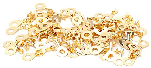 ERYUE 100 Pz Ottone Capocorda Morsetto Ad Alta Temperatura Pressa A Freddo Connettore per Estremità del Cavo A Crimpare per Cavo Della Batteria M6 6.2mm