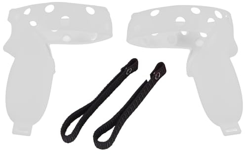 Housse de poignée de contrôleur pour 2 poignées de contrôleur VR, Housse de Protection en Silicone avec Sangle d'articulation réglable, Conception antidérapante pour Une (Grise)