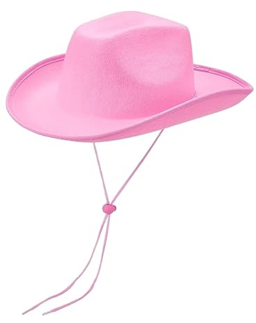 FashionCha Cowboyhut Cowgirlhut Partyhut Kopfbedeckung Trachtenhut Schickes Accessoire für Männer Und Frauen für Feste Geburtstage Und Als Requisite für Fotos, ROSA
