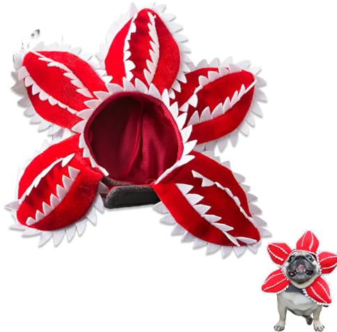 LKJAUOZ 1 Cappello per Cane e Gatto a Forma di Pianta Carnivora, Costume di Halloween per Animali, Accessorio per Travestimento Fai da Te, Taglia S