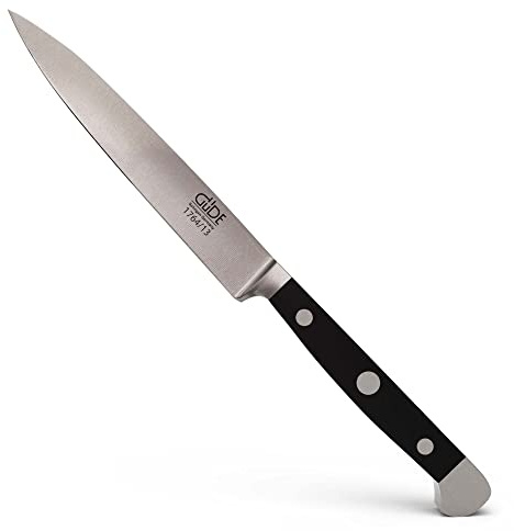 GÜDE Solingen - Skalkniv smidd, 13 cm, POM svart, ALPHA - double bolster, Handgjord Tyskland