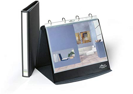 Durable Tisch-Flipchart Durastar, mit 10 PP-Hüllen, A4 quer, beschriftbar & erweiterbar, basalt, 856739