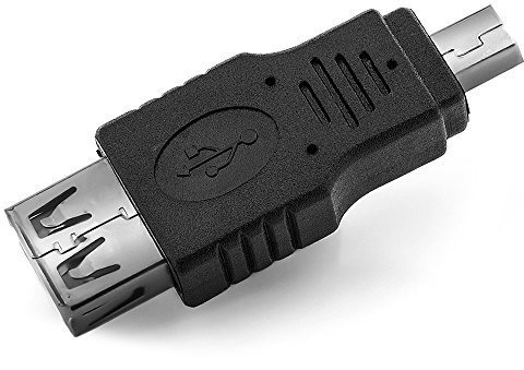 deleyCON Adattatore Mini USB - Mini USB B Maschio a USB A Femmina - USB 2.0 ad alta Velocità - Nero