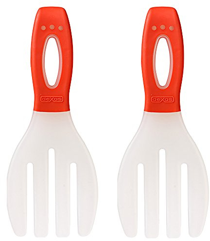 Dexas Long Handled Salad Hands, Red