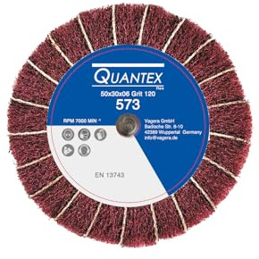 Fächerschleifer mit Vlies-Gewebekombination 50mmx30mm, 6mm Einspannschaft, Körnung: 120 - Schleifmopstift, Lamellenschleifer, Schleifmop Schleifvlies, Lamellenrad mit Schaft.