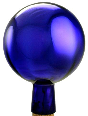 CRISTALICA Rosenkugel Klein Gartenkugel verspiegelt 12cm Blau