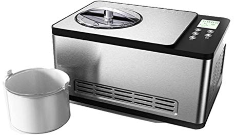 Macchina per gelato con compressore - 1.5L -30 minuti veloce - macchina per yogurt e sorbetto surgelati, display LCD, timer e funzione di raffreddamento