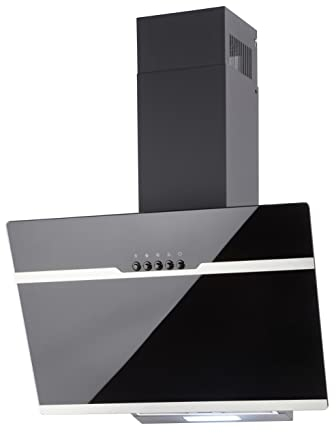 PKM Schräghaube S23-60 ABPX | Kopffreihaube | Dunstabzugshaube | Glas | Schwarz | Abluft und Umluft | Breite 60cm