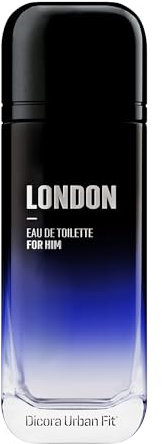 Dicora Urban Fit | Eau de Toilette LONDON FOR HIM | Profumo da uomo | Note marine, pompelmo, lavanda e ambra grigia | Fragranza duratura e fresca | Dimensioni 150 ml