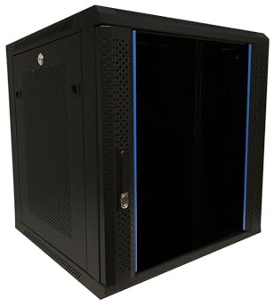DSIT 12HE Serverschrank - 19 Zoll Wandgehäuse Glastür und Perforierte Seitenwände -