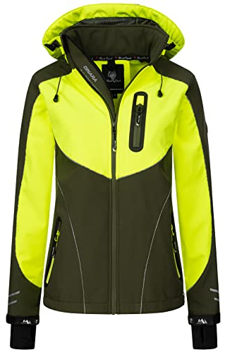 Rock Creek Damen Softshell Jacke Windbreaker Regenjacke Übergangsjacke Softshelljacke Damenjacke Regenmantel Outdoorjacke D-464 Dunkelgrün S