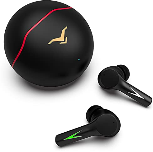 Écouteurs Bluetooth, Ecouteurs sans Fil Bluetooth Gaming Intra-Auriculaires, Pilote de 13mm, Faible Latence Mode de Jeu & Mode Musique, Stéréo Anti-Bruit et USB-C Charge Rapide, Autonomie 40H