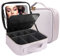 MOMIRA Reise-Makeup Tasche Kosmetiktasche mit beleuchtetem Spiegel, Einstellbarer Helligkeit in 3 Farbszenarien, Geschenk für Frauen - Violett Grau
