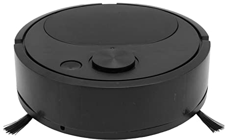 Luqeeg Robot Vacuum Cleaner, USB Charging Smart Sweeping Robot, Strong Suction Sweeper Vacuum with Automatic Avoidance for Wooden Flooring, Low Pile Carpet, Pet Hair, Marble and Tile (Black)