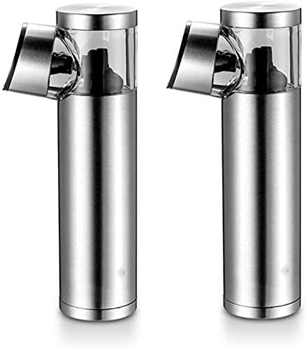 TONZN Molinillo eléctrico de Sal y Pimienta Gravity, Molinillo de Pimienta y Molinillo de Sal a batería y aspereza Gruesa con luz LED, 2 Paquetes de Molinillo de Sal y Molinillo de Pimienta