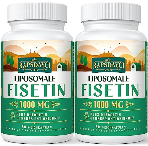 Liposomale Fisetin und Quercetin 1200mg pro Portion - 60 Weichgelkapseln (1000mg Fisetin, 200mg Quercetin) - verbesserte Aufnahme - Leistungsstarkes & 100% natürliches (60 Stück (2er-pack))