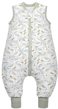 MIKAFEN Saco de Dormir de Invierno para bebé, 100% algodón, Saco de Dormir para niños 2,5 TOG con piernas,85-95cm/18-36 Meses,Pato