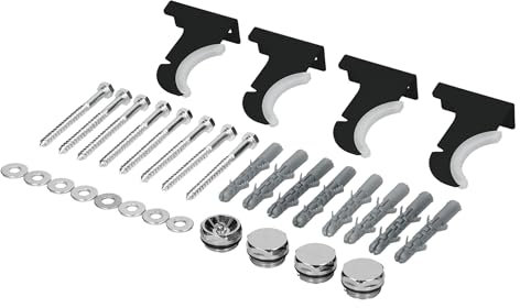 LuxeBath Staffa per Radiatori di Design Nero Opaco per Supporti Radiatori a Pannello Materiale di Montaggio Supporti per Termoarredo Fissaggi per Radiatore de Bagno Staffa di Montaggio