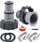 Pool Adapter A für Intex Pool, 2 Stück Anschlussset Schlauchadapter für Intex Pumpen, 32-38 mm Poolschlauch Adapter mit Innengewinde einfache Installation für Ihren Poolschlauch