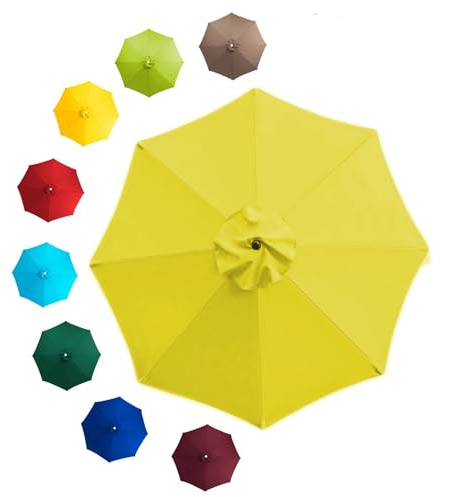 Telo di ricambio per ombrellone da Giardino 2.5m copertura di ricambio per ombrellone rotondo da 8 bracci Ombrellone di ricambio in poliestere esterni per patio, cortile, spiaggia, piscina, mercato(Co