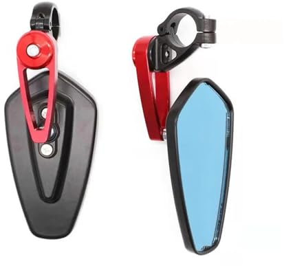 REOKIP Lenkerendenspiegel Für Z650 Z900 Z900RS 2017 2018 2019 2020 2021 2022 Motorradspiegel 22mm Lenkerenden Rückspiegel Motorrad Rückspiegel(Red)