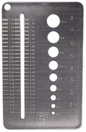 Yazhuq 0.1-10mm Calibro a vite Diametro Piastra Misuratore di Misura Punta Trapano Filo Calibro Punta per Trapano a Filo Strumenti di Marcatura
