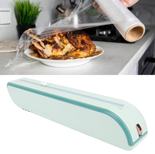 Cling-filmskärare med Magnetadsorptionsdesign, Dubbelriktad Glidande Omslagsdispenser, Lämplig för Tenn Aluminiumfolie Bakpapper Vaxpapper, Sugkoppar Enkel Fixering