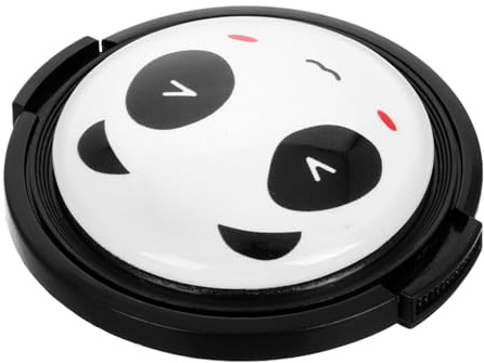 OSALADI Objektivdeckel Kamera Panda Muster 58mm Kunststoff DSLR Linsenschutz Frontlinsenabdeckung Reise Outdoor Fotografie