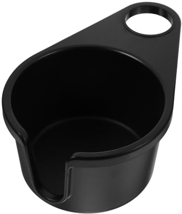 CHILDWEET 360° Rotating Desk Side Cup Holder with Phone Stand, Compatible with Most Cup Sizes, Sleek Black Abs Material, for Office and Gaming Table Use
