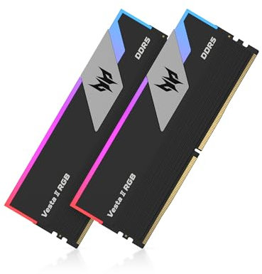 Acer Predator Vesta II DDR5 RGB RAM 32GB (16GBx2) 6000MHz CL36 - Intel XMP 3.0 & AMD Expo - PC Computer Gaming Arbeitsspeicher (Schwarz)