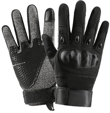 POOIQX Guanti Tattici di Livello 5 Professionali, Anti-Taglio, Protezione delle Nocche,Destrezza Garantita(L)