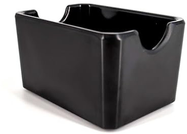 MAQA - Vaschetta Portabustine in Melamina 9x6x5 cm – Contenitore Elegante per Zucchero, Tè, Dolcificante – Nero Opaco, Antiurto, Lavabile – Ideale per Bar, Hotel, Casa