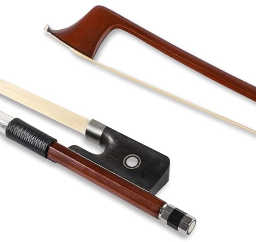 PAWFECTJEE Handmade Brazilwood Cello Bow with Natural Horsehair, Ebony Frog, Nickel Silver Winding - Superior Sound Quality & Perfect Balance (4/4 CELLO BOW)