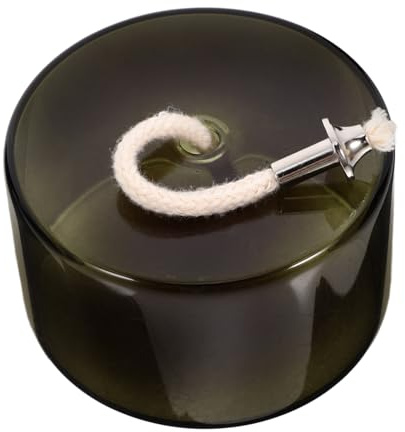 HAMPPLIES Öllampe Nachfüllbar Europäischer Stil Öllicht mit Metalldocht Eleganter Kerzenhalter für Wohnkultur Vielseitig als Petroleumlampe und Dekoration Geeignet Olivgrün